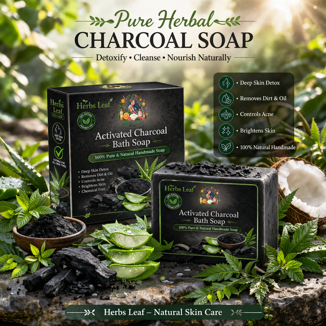 Charcoal soap