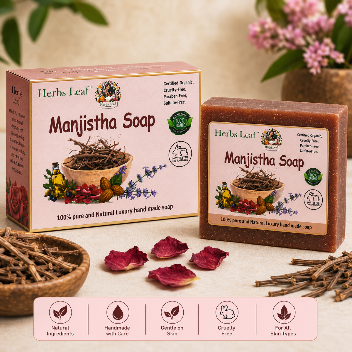 Manjistha Herbal Soap for Pure and Healthy Skin