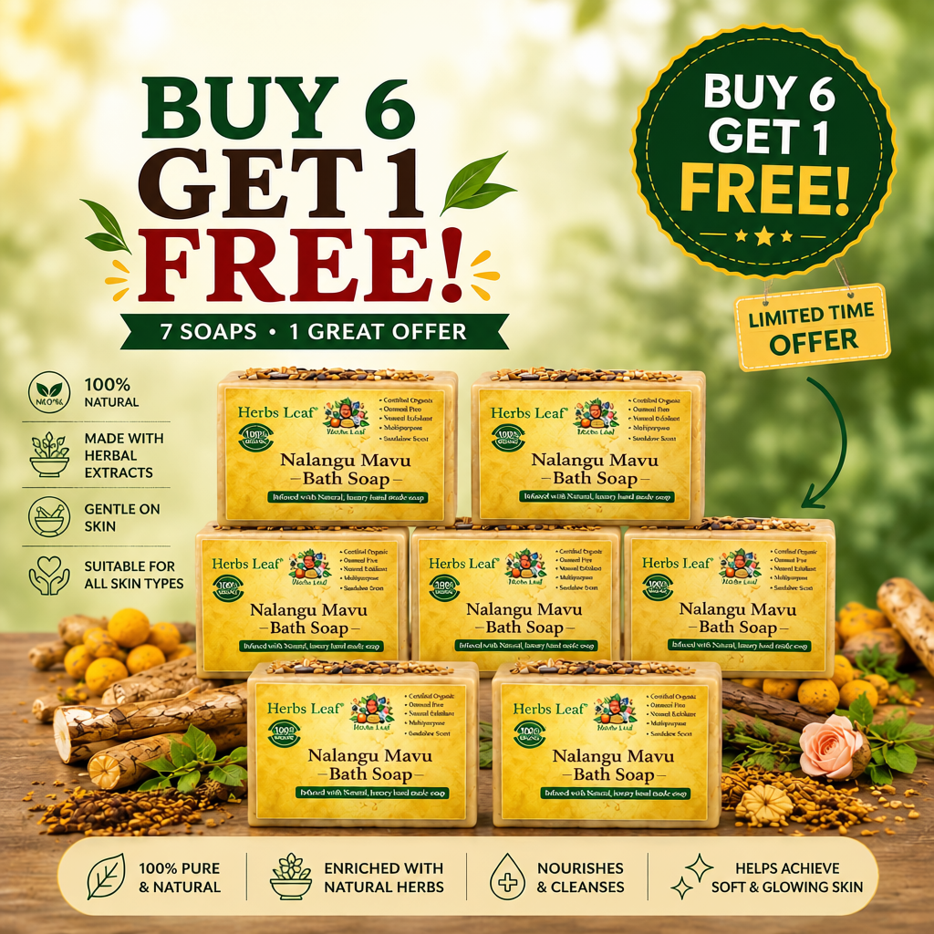 Pure Herbal Family Pack  (Buy 6 Get 1 Free) - Nalangumaavu Soap