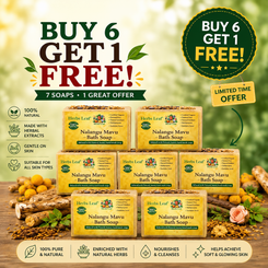 Pure Herbal Family Pack  (Buy 6 Get 1 Free) - Nalangumaavu Soap