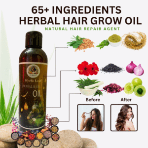 Herbs Leaf Herbal Hair Oil – 65 Herbs Blend for Healthy Hair